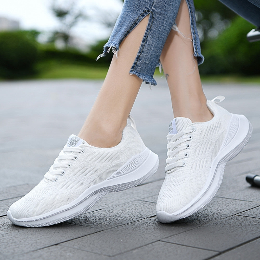 Women s sports shoes mesh breathable casual shoes lace up middle school student running shoes 2024 new air cushion travel shoes image 122