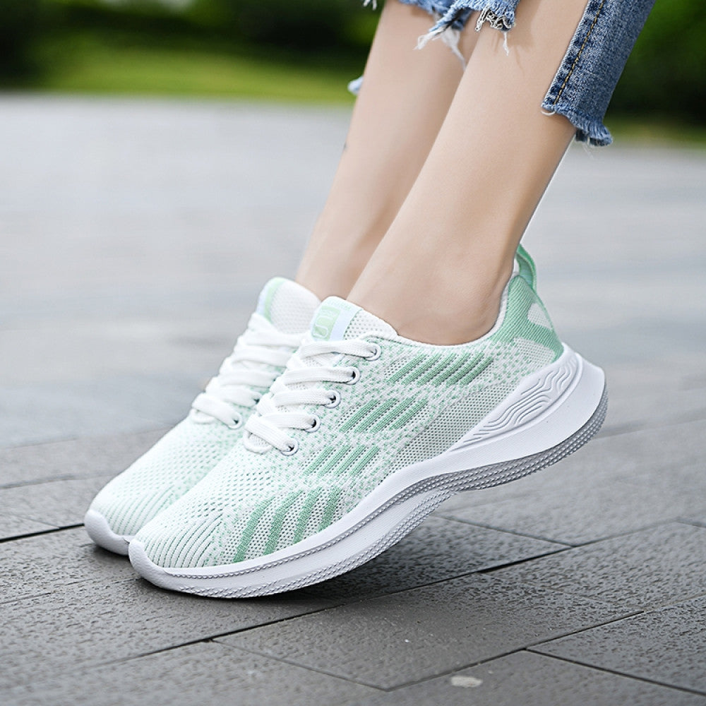 Women s sports shoes mesh breathable casual shoes lace up middle school student running shoes 2024 new air cushion travel shoes image 123