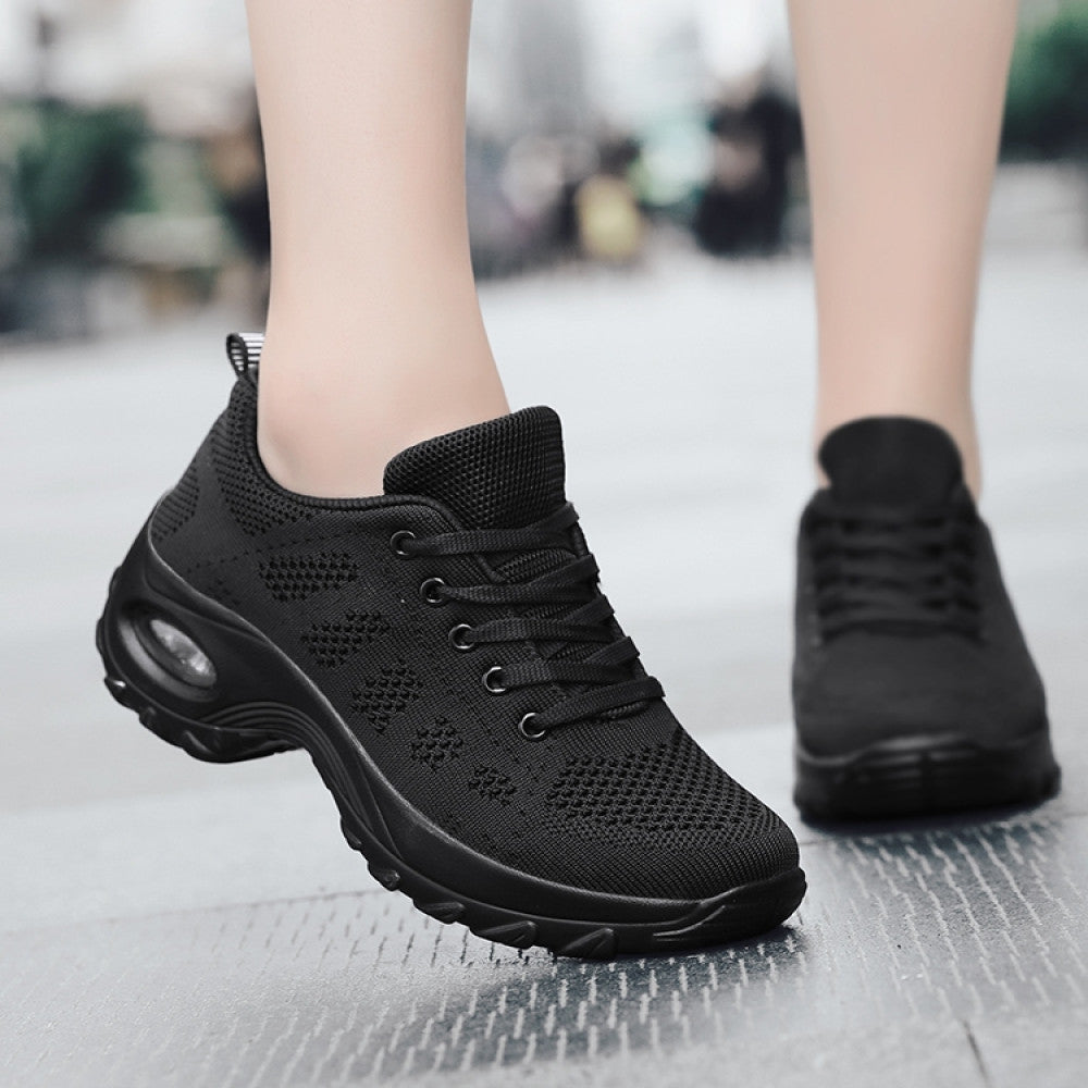 Women s sports shoes mesh breathable casual shoes lace up middle school student running shoes 2024 new air cushion travel shoes image 125