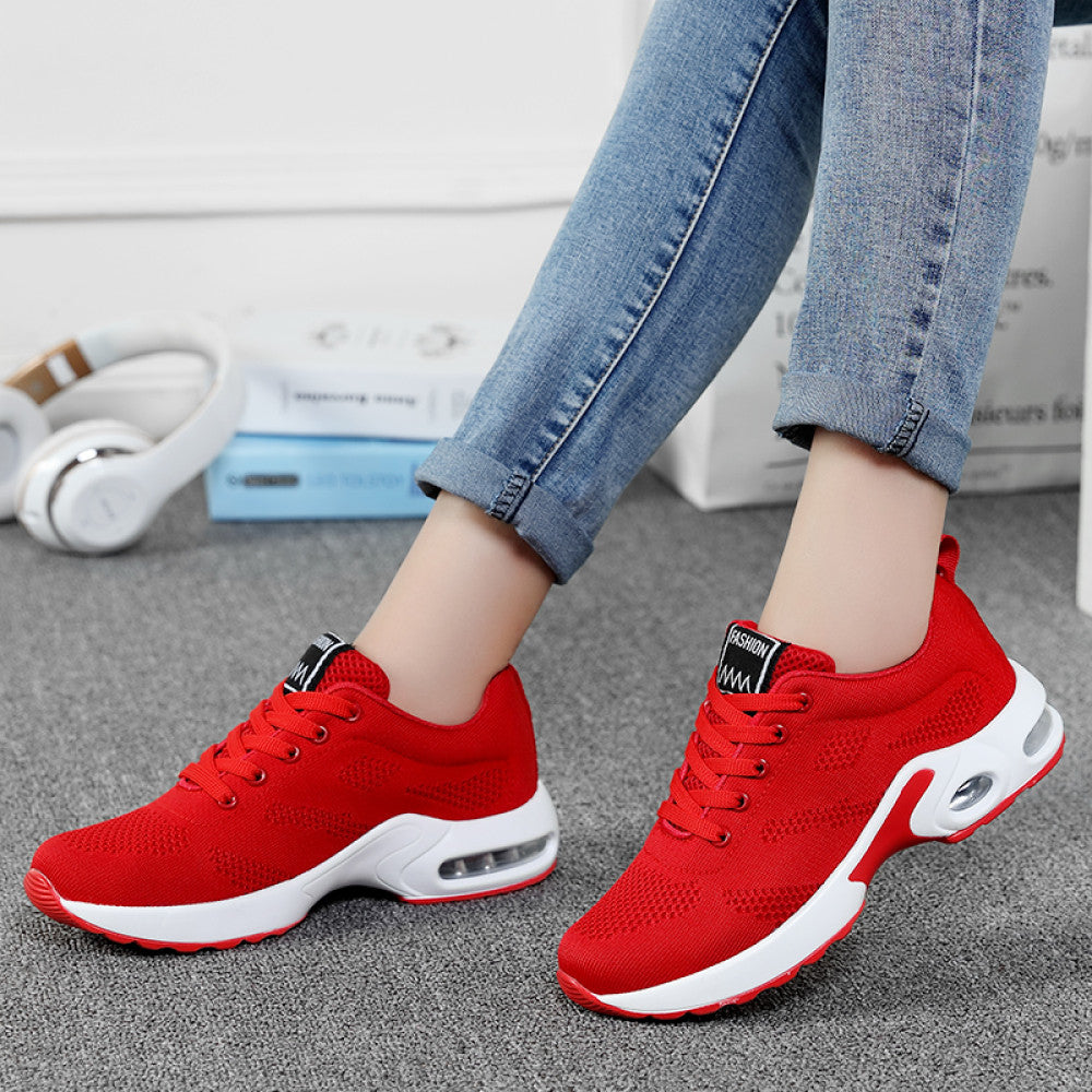 Women s sports shoes mesh breathable casual shoes lace up middle school student running shoes 2024 new air cushion travel shoes image 146