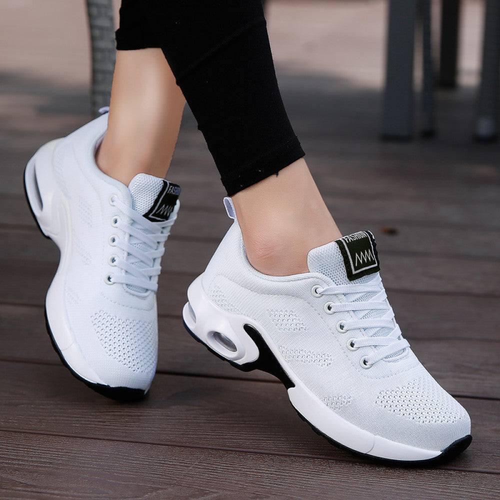 Women s sports shoes mesh breathable casual shoes lace up middle school student running shoes 2024 new air cushion travel shoes