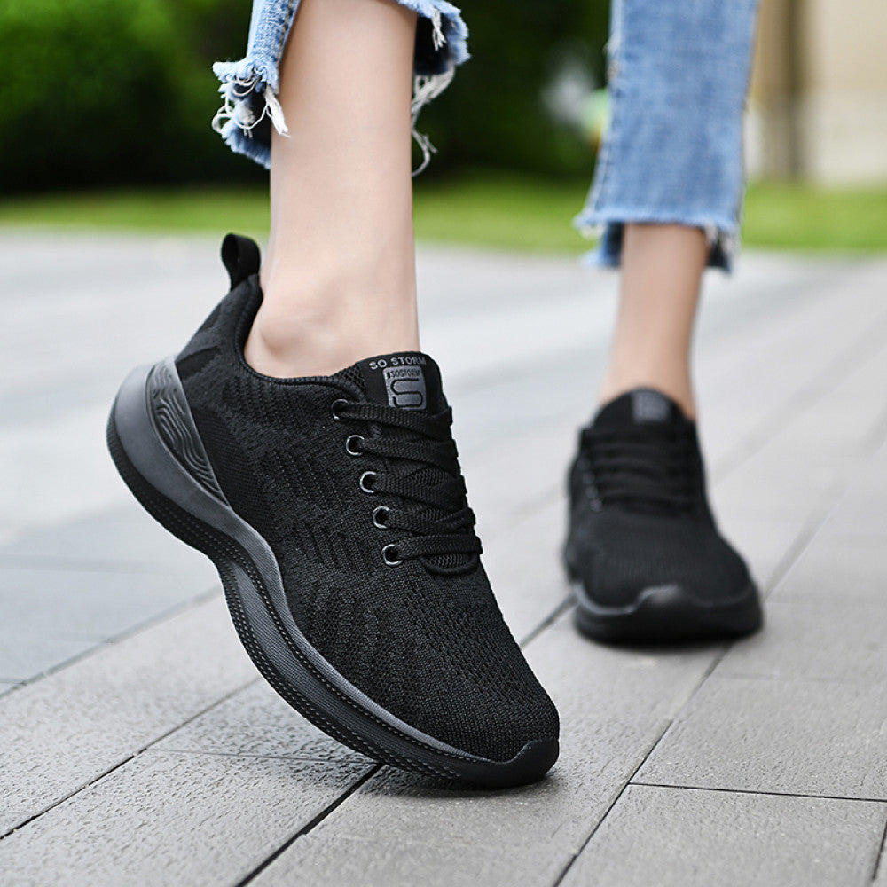 Women s sports shoes mesh breathable casual shoes lace up middle school student running shoes 2024 new air cushion travel shoes image 45