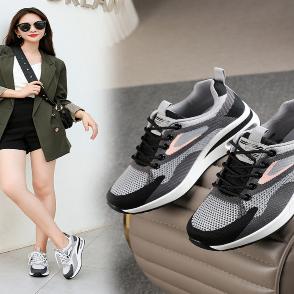 Women s lightweight running shoes ultra light shock absorbing air cushion travel shoes student running shoes thick soled non slip casual shoes image 4