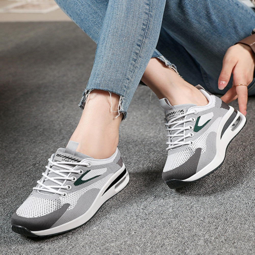 Women s lightweight running shoes ultra light shock absorbing air cushion travel shoes student running shoes thick soled non slip casual shoes image 0