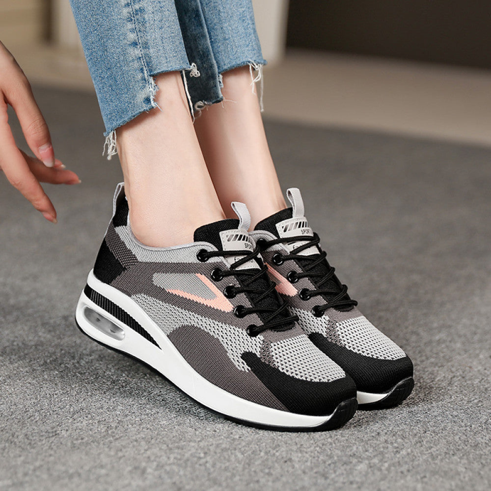 Women s lightweight running shoes ultra light shock absorbing air cushion travel shoes student running shoes thick soled non slip casual shoes image 6