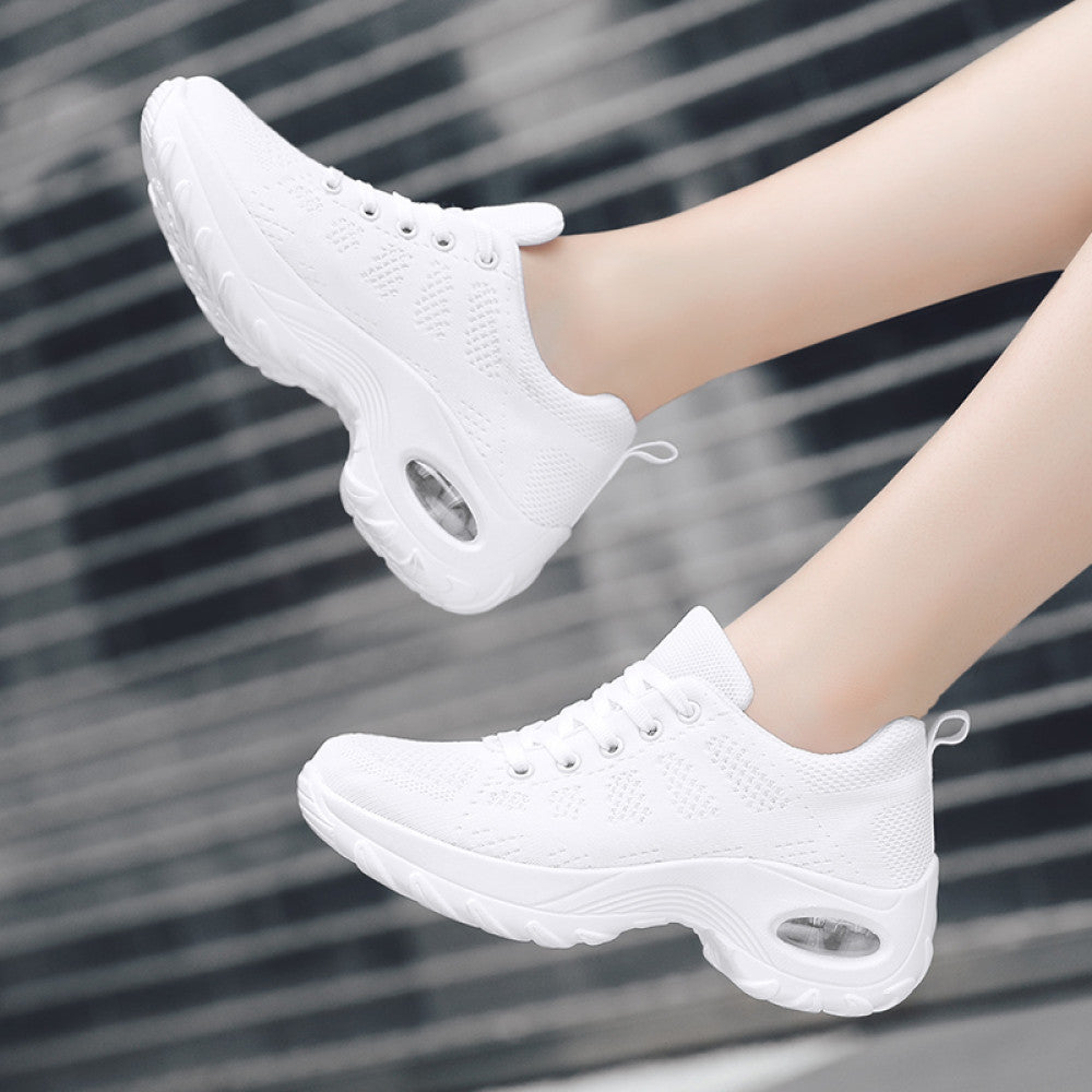 Women s sports shoes mesh breathable casual shoes lace up middle school student running shoes 2024 new air cushion travel shoes image 89