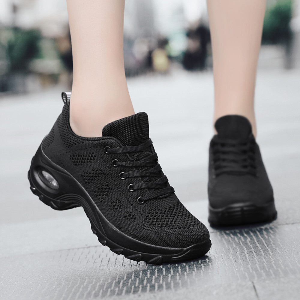 Women s sports shoes mesh breathable casual shoes lace up middle school student running shoes 2024 new air cushion travel shoes image 106