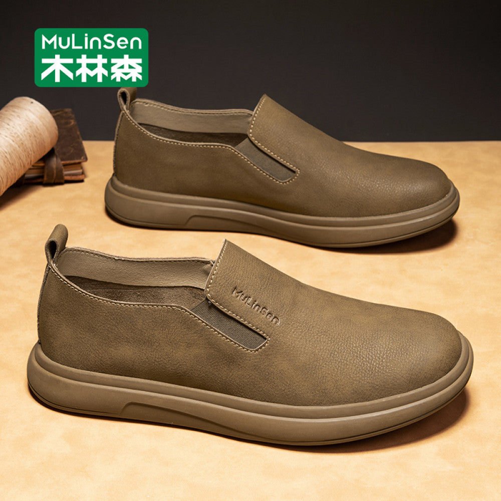 Mulinsen men s shoes autumn casual leather shoes men 2025 new driving soft sole slip on loafers summer image 121