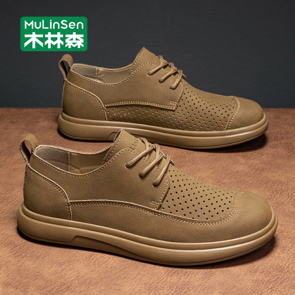 Mulinsen men s shoes autumn casual leather shoes men 2025 new driving soft sole slip on loafers summer image 13