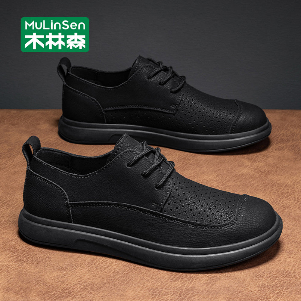 Mulinsen men s shoes autumn casual leather shoes men 2025 new driving soft sole slip on loafers summer image 40
