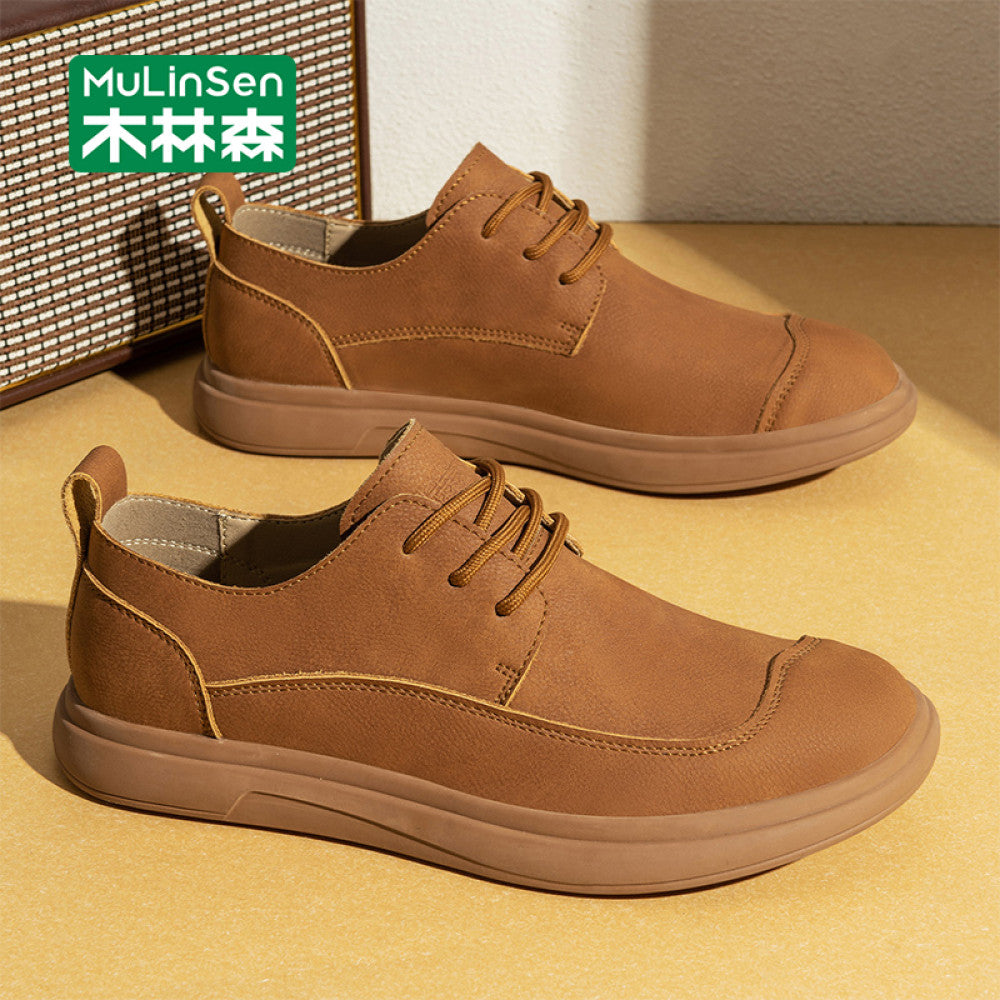 Mulinsen men s shoes autumn casual leather shoes men 2025 new driving soft sole slip on loafers summer image 100