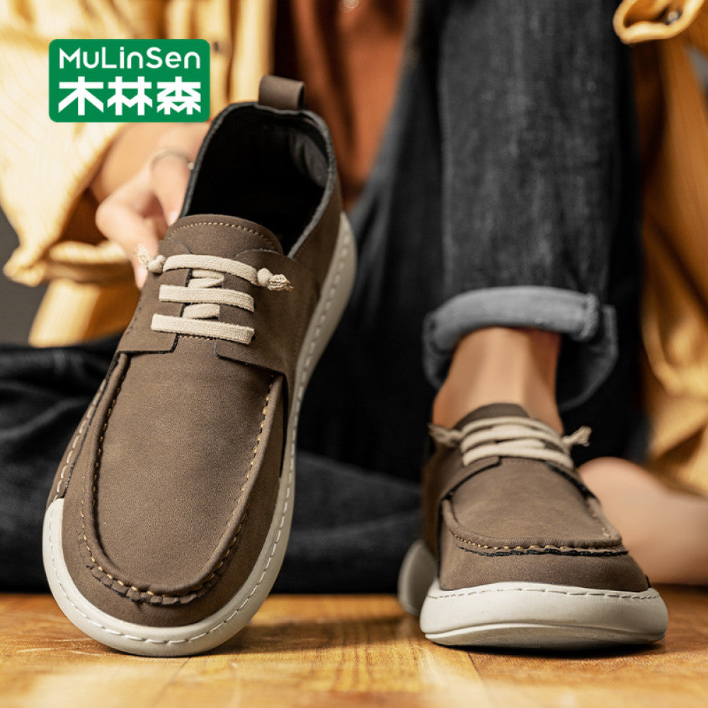 Mulinsen leather shoes men s 2025 new autumn soft sole toe shoes driving slip on men s casual shoes summer image 22