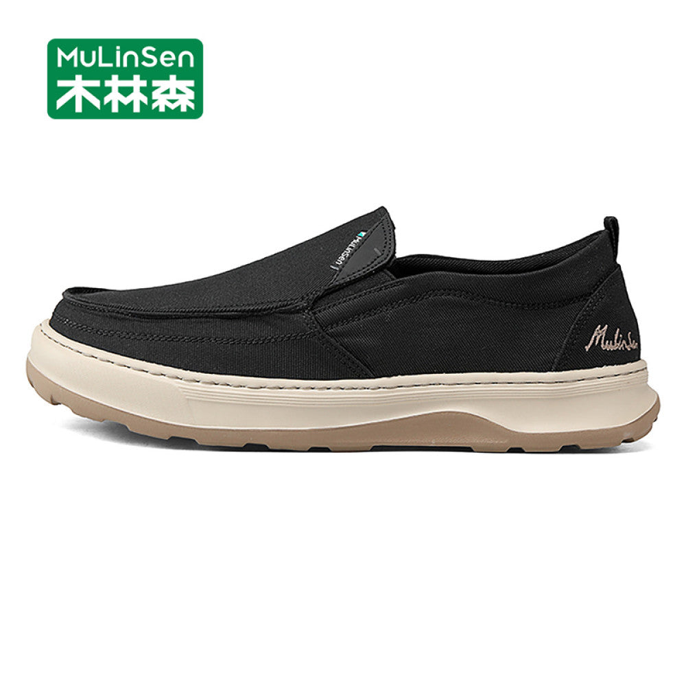 Mulinsen men s cloth shoes Old Beijing summer breathable casual canvas men s shoes one step driving lazy shoes autumn image 2