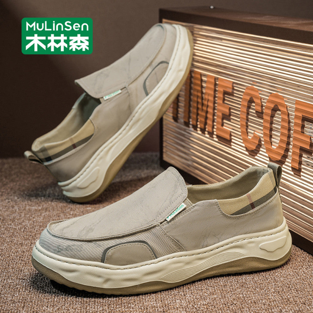 Mulinsen men s cloth shoes Old Beijing summer breathable casual canvas men s shoes one step driving lazy shoes autumn image 56