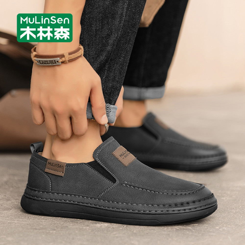 Mulinsen Tods shoes men s 2025 new summer men s shoes kitchen non slip work slip on men s casual leather shoes image 4