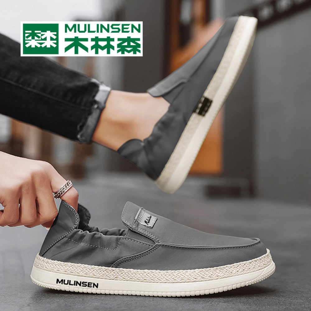 Wooden Forest Men s Shoes Summer Breathable 2025 New Style One Step Black Cloth Shoes Men s Old Beijing Ice Silk Dad Casual Shoes
