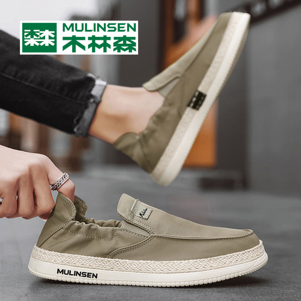 Wooden Forest Men s Shoes Summer Breathable 2025 New Style One Step Black Cloth Shoes Men s Old Beijing Ice Silk Dad Casual Shoes image 32