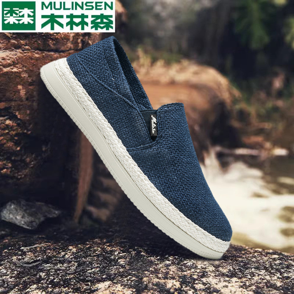 Mulinsen men s shoes summer breathable hollow creek tracing lightweight slip on mesh shoes men s woven sports leisure mesh shoes image 4