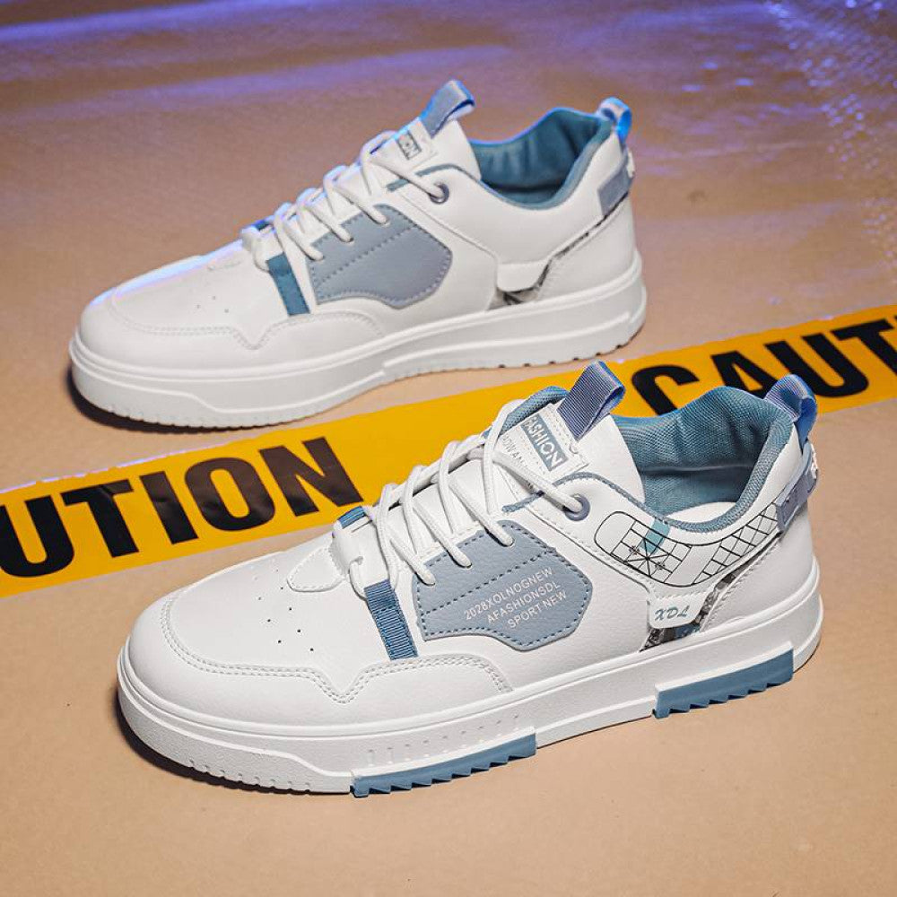 Men s shoes 2025 new summer breathable sports and leisure shoes men s versatile trendy white shoes student low top skateboard shoes image 2