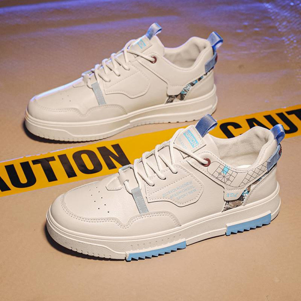Men s shoes 2025 new summer breathable sports and leisure shoes men s versatile trendy white shoes student low top skateboard shoes image 3