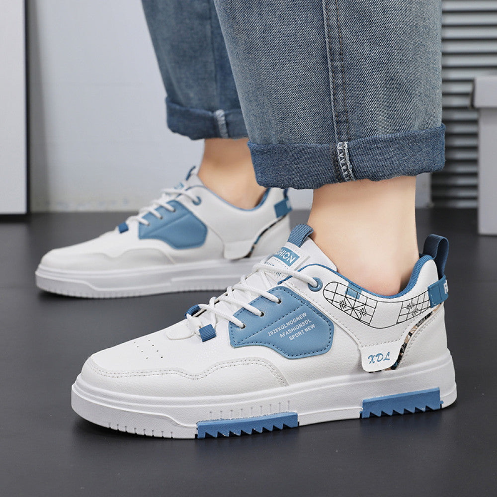 Men s shoes 2025 new summer breathable sports and leisure shoes men s versatile trendy white shoes student low top skateboard shoes image 5