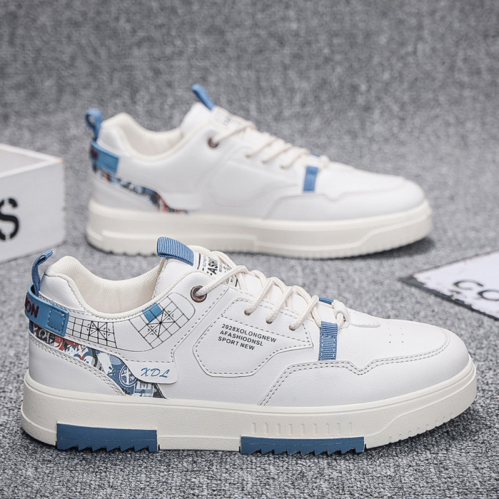 Men s shoes 2025 new summer breathable sports and leisure shoes men s versatile trendy white shoes student low top skateboard shoes image 22
