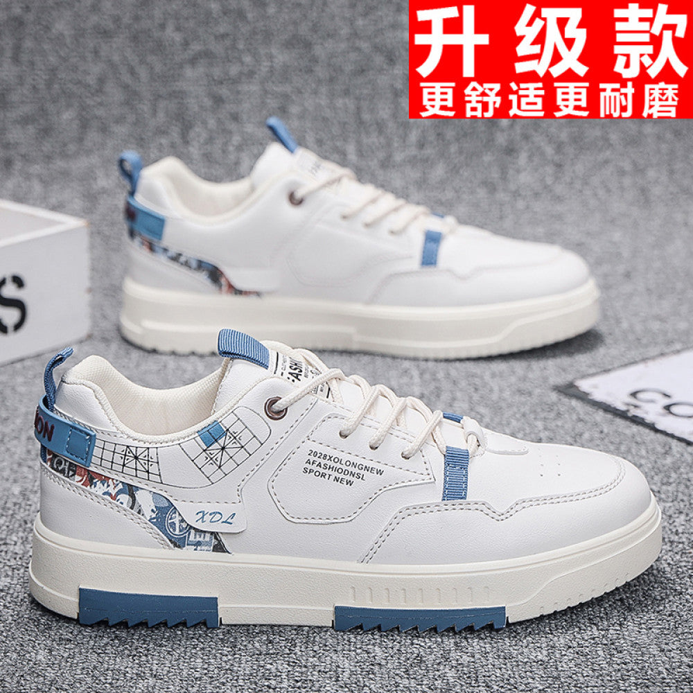 Men s shoes 2025 new summer breathable sports and leisure shoes men s versatile trendy white shoes student low top skateboard shoes image 74