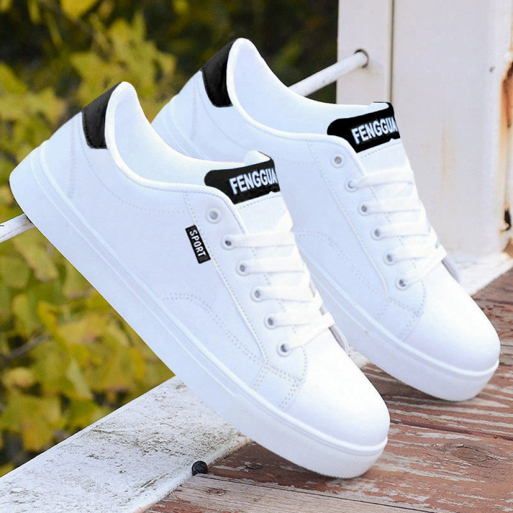 Men s shoes white shoes 2025 summer casual sports shoes student versatile low top waterproof small leather shoes men s trendy shoes image 26
