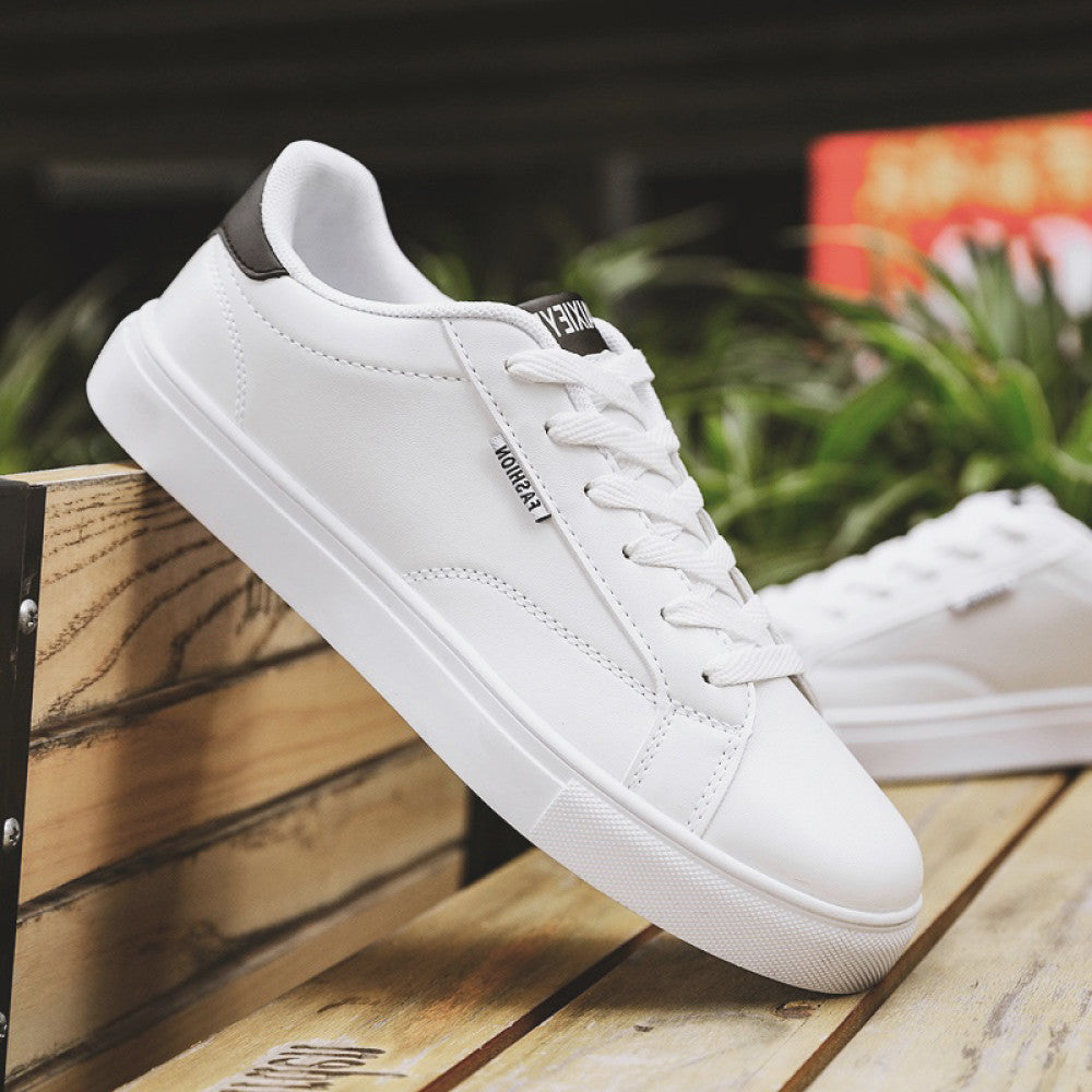 Men s shoes white shoes 2025 summer casual sports shoes student versatile low top waterproof small leather shoes men s trendy shoes image 28