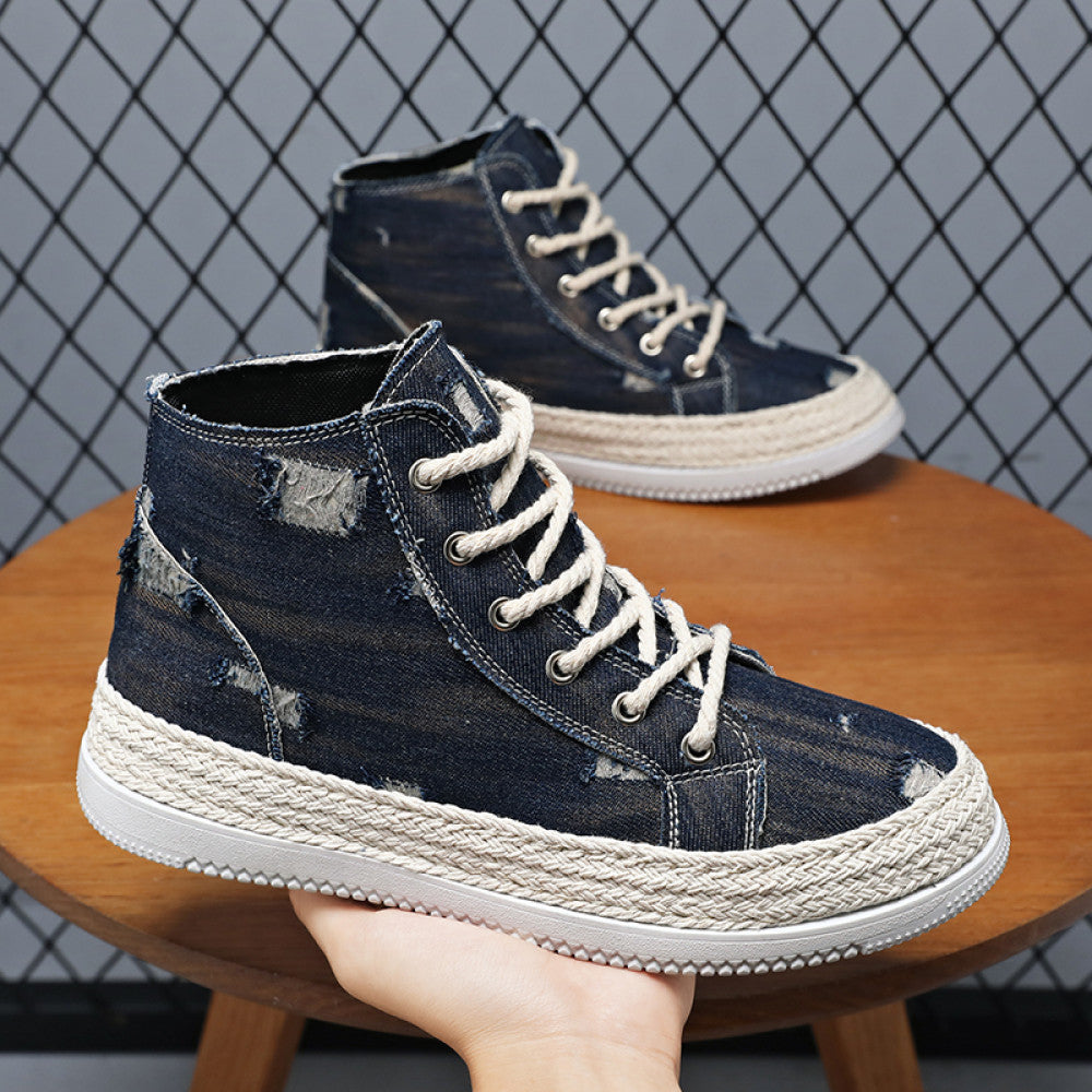 High top cloth shoes for men spring 2025 new versatile casual shoes for students anti slip men s workwear trendy shoes for men image 19