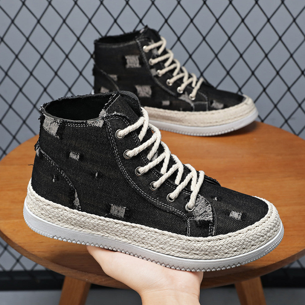 High top cloth shoes for men spring 2025 new versatile casual shoes for students anti slip men s workwear trendy shoes for men image 32