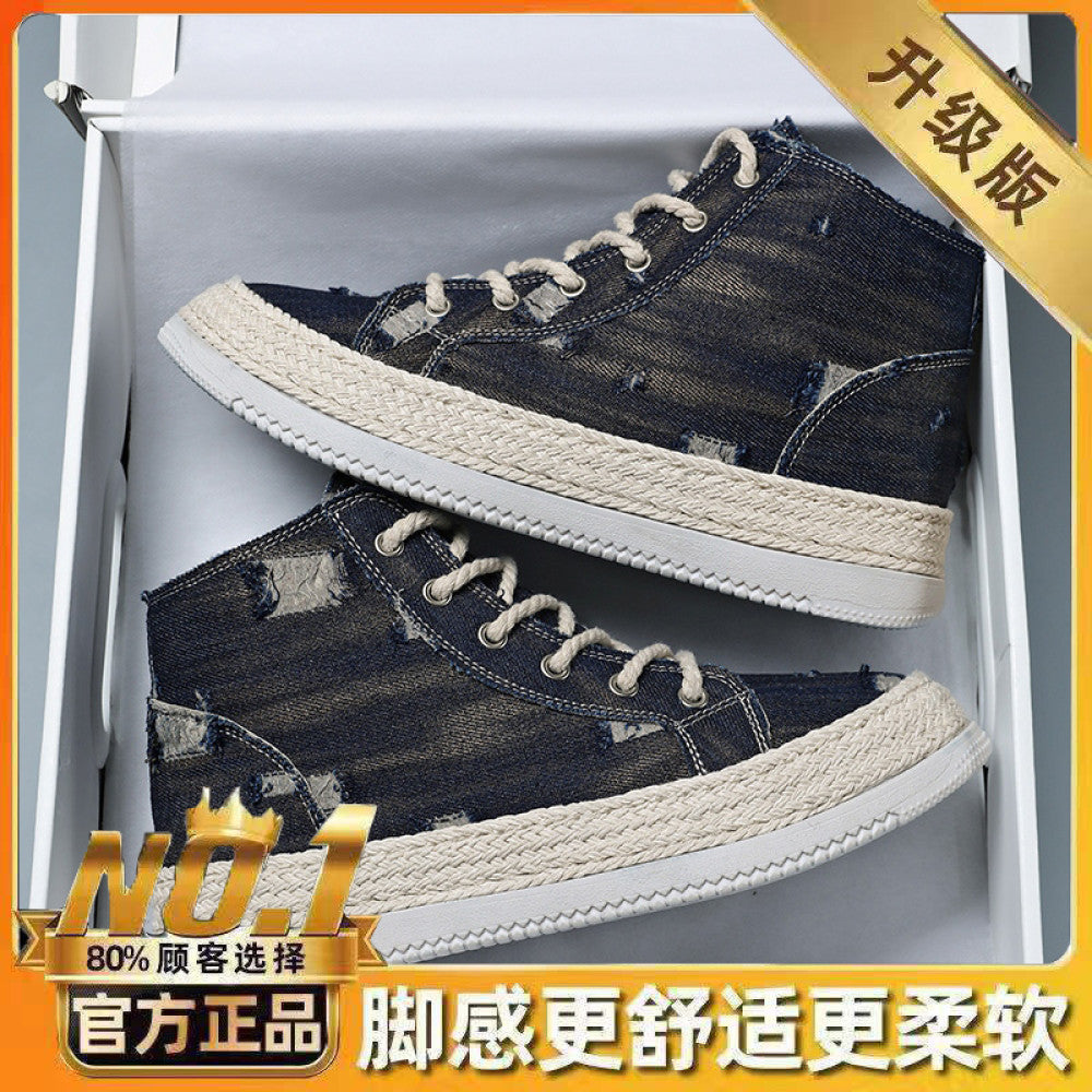 High top cloth shoes for men spring 2025 new versatile casual shoes for students anti slip men s workwear trendy shoes for men image 55
