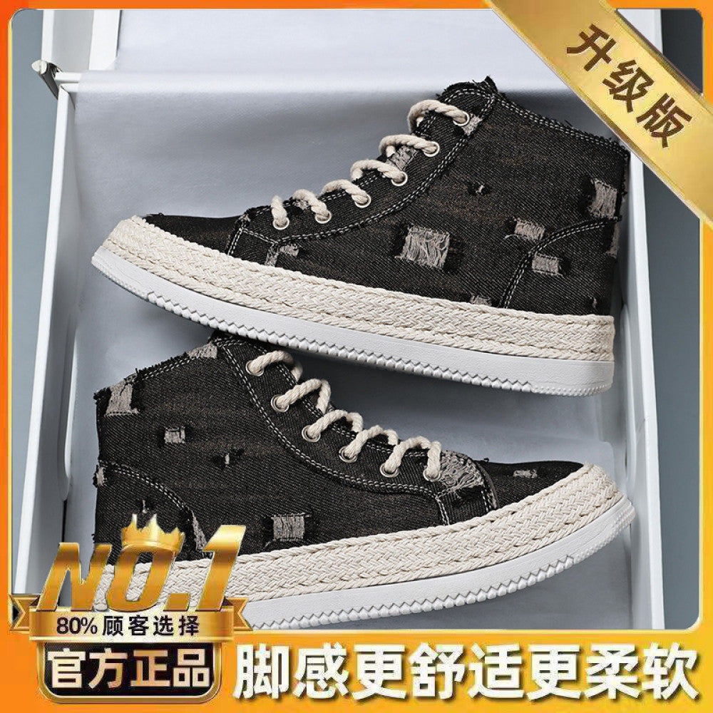 High top cloth shoes for men spring 2025 new versatile casual shoes for students anti slip men s workwear trendy shoes for men image 67