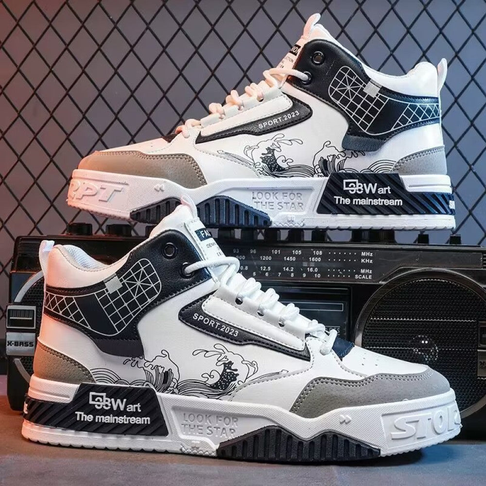 High top cloth shoes for men spring 2025 new versatile casual shoes for students anti slip men s workwear trendy shoes for men