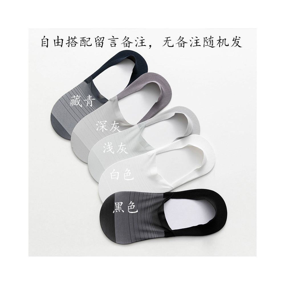 Men s invisible boat socks with ice silk mesh ultra thin hollow out anti odor shallow mouth low cut socks summer silicone anti drop sole image 12