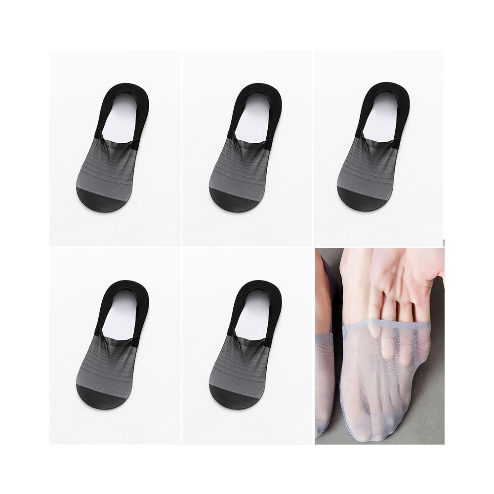 Men s invisible boat socks with ice silk mesh ultra thin hollow out anti odor shallow mouth low cut socks summer silicone anti drop sole