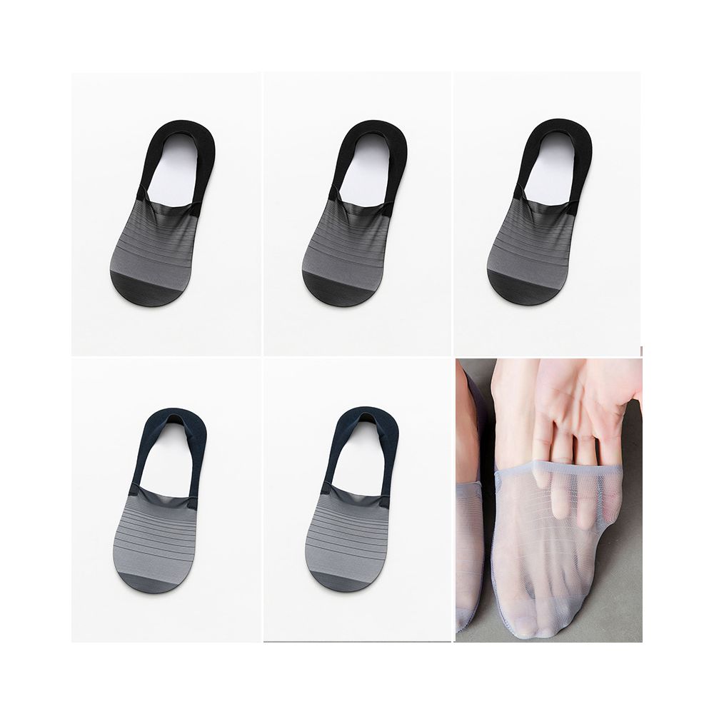 Men s invisible boat socks with ice silk mesh ultra thin hollow out anti odor shallow mouth low cut socks summer silicone anti drop sole image 24