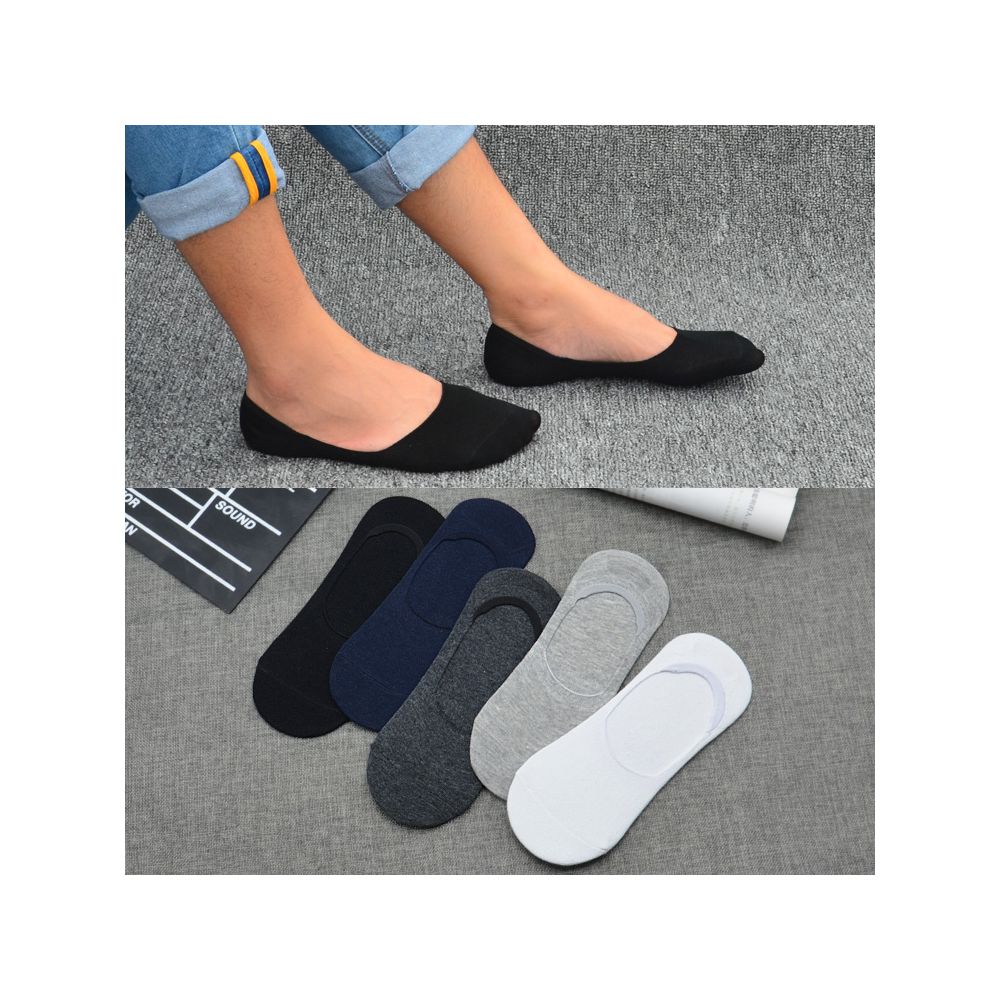 Socks for men bean shoes socks for summer anti slip boat pure cotton shallow mouth invisible socks black and white sole men s slippers