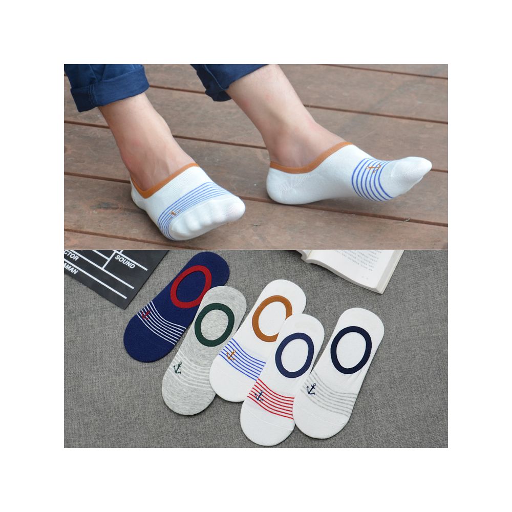 Socks for men bean shoes socks for summer anti slip boat pure cotton shallow mouth invisible socks black and white sole men s slippers image 56