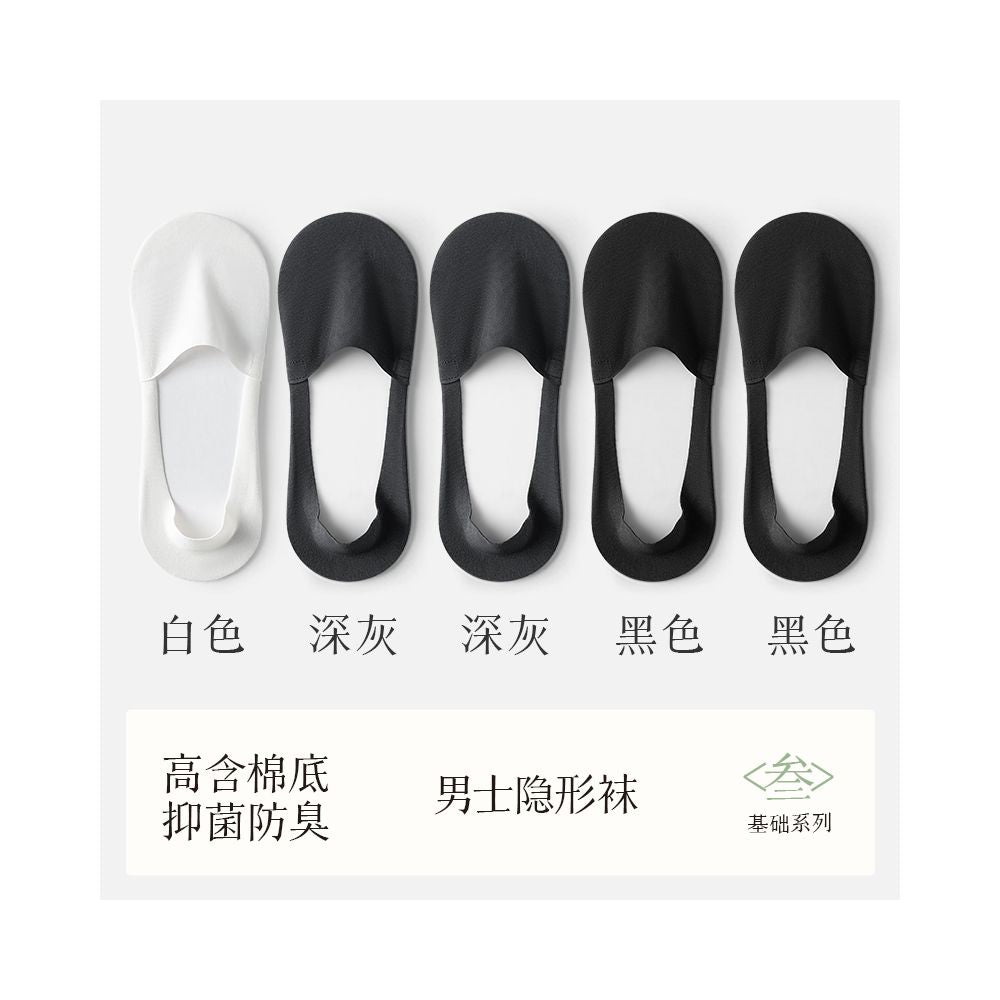 Socks for men boat socks for spring and autumn pure cotton all cotton anti odor sweat absorbing breathable silicone anti slip invisible socks for men short socks image 11