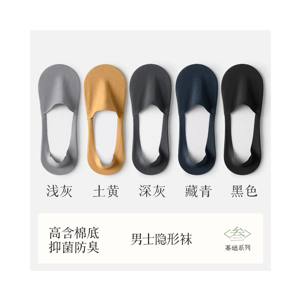 Socks for men boat socks for spring and autumn pure cotton all cotton anti odor sweat absorbing breathable silicone anti slip invisible socks for men short socks image 13