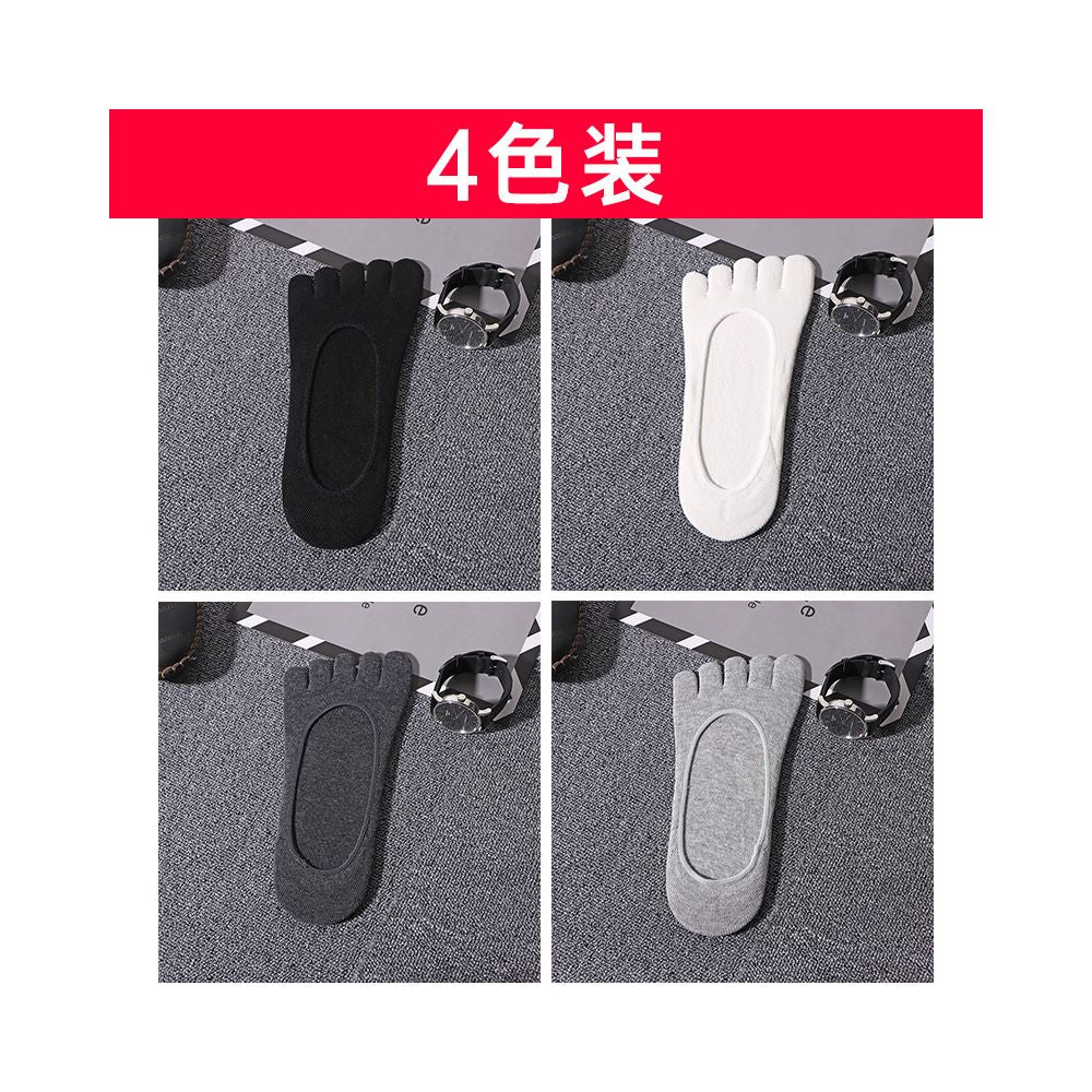 Five finger socks men s boat socks summer pure cotton anti odor and sweat absorbing shallow mouth invisible socks silicone anti slip black split toe sock holder image 6