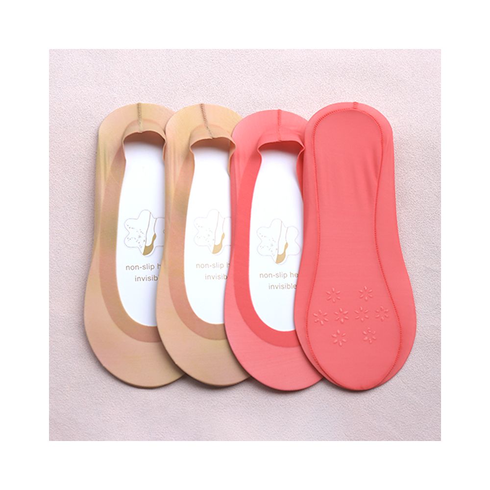 4 pairs of plus size boat socks for women s summer shallow mouth ice silk invisible ultra thin breathable silicone anti slip and non falling heel bean shoes short socks image 20
