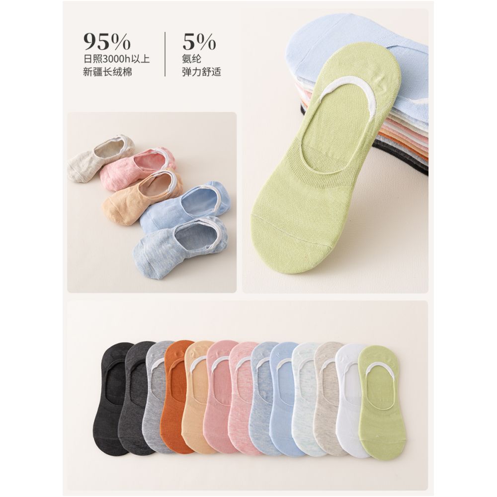 Socks for children short socks shallow mouth boat socks women s solid color cotton socks women s silicone anti slip and non falling heel invisible socks summer thin version image 4
