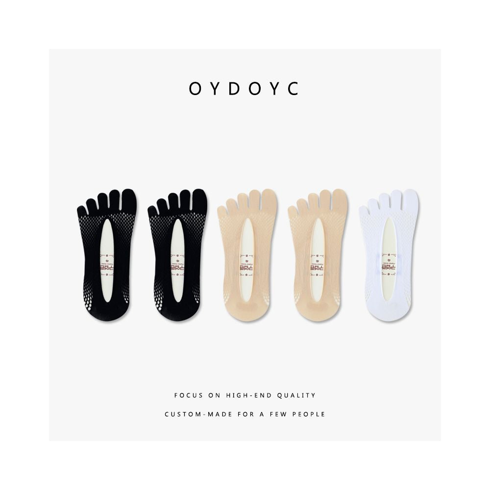 Summer thin five finger socks boat socks women s summer velvet silicone anti slip and non falling heel split super short socks invisible socks image 6