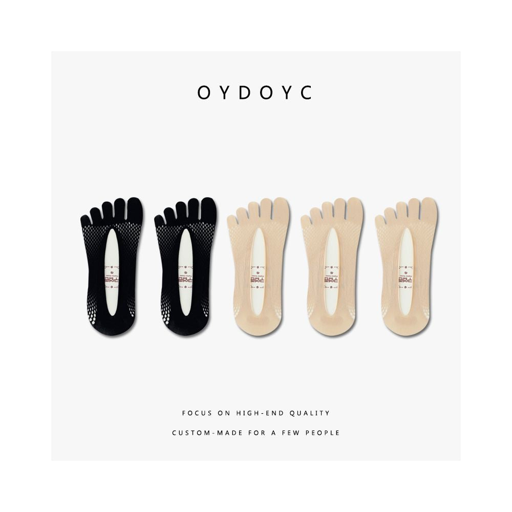 Summer thin five finger socks boat socks women s summer velvet silicone anti slip and non falling heel split super short socks invisible socks image 8