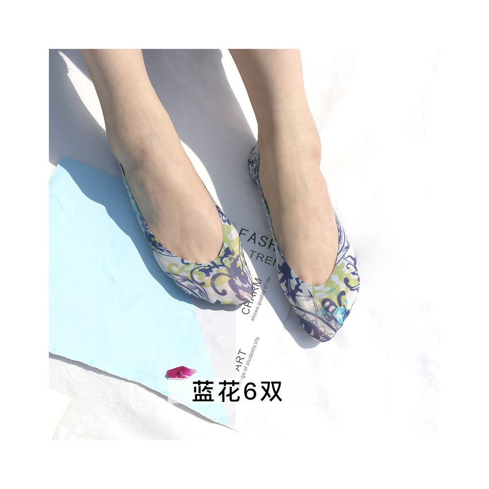 6 pairs of boat socks women s summer shallow mouth ice silk invisible ultra thin breathable non slip low heel bean shoes colorful socks