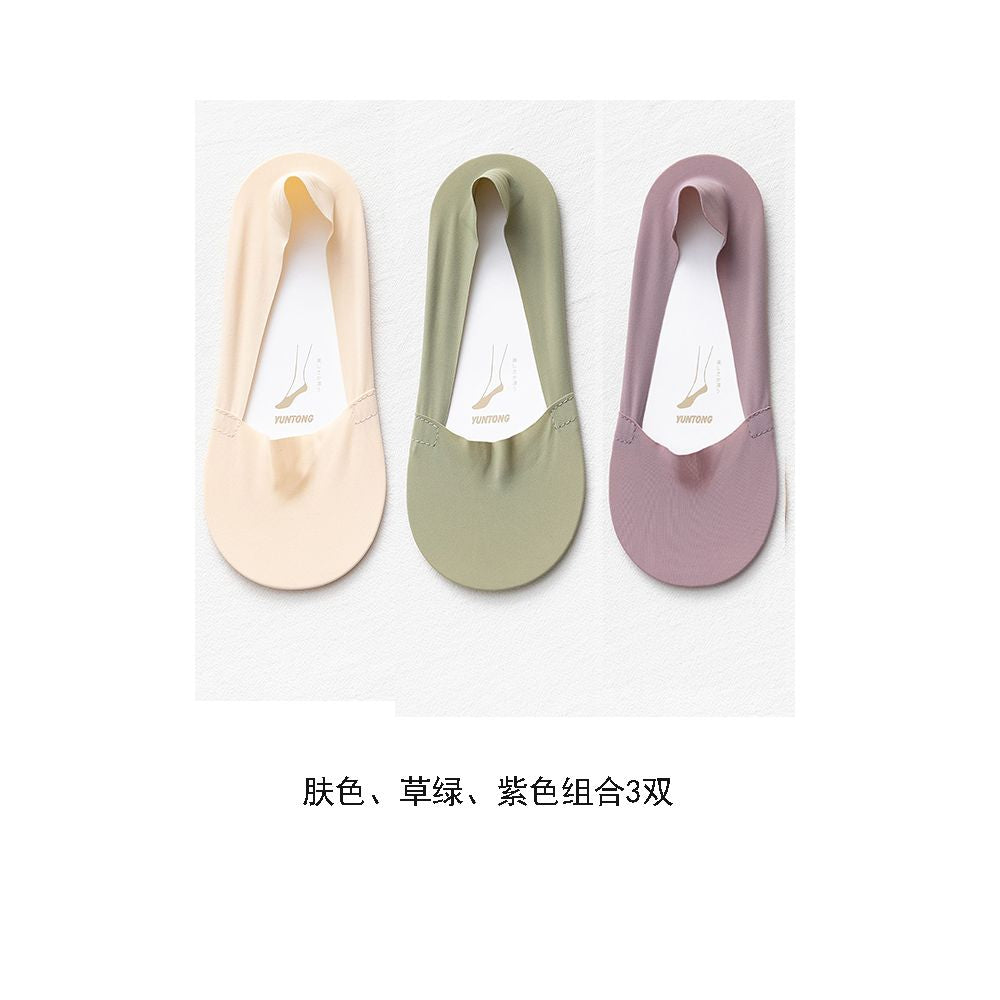 Ice silk boat socks for women in summer thin pure cotton bottom socks children s short socks shallow mouth invisible socks anti slip and not falling off ins trendy image 14