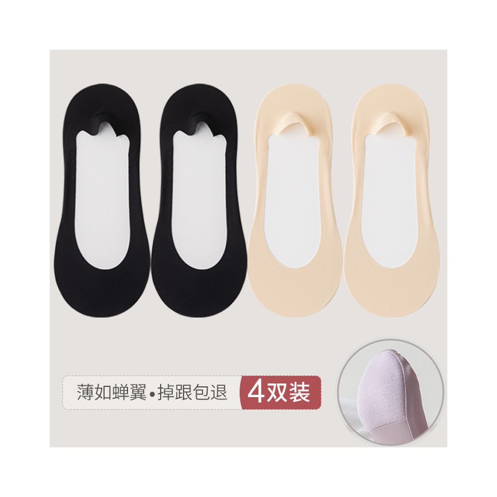 Boat Socks Women s Summer Thin Cotton Bottom Shallow Mouth Invisible Short Socks Silicone Anti slip Non Falling Heels Summer High Heels Socks image 7