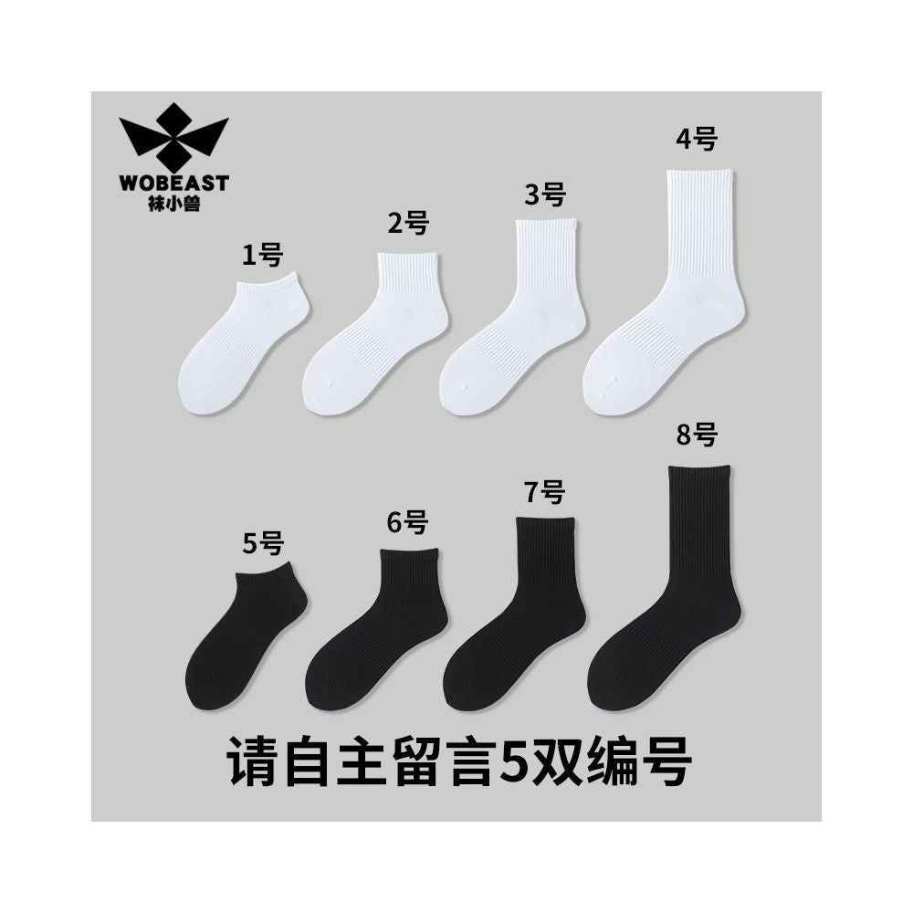 Socks Little Beast Men s Short Socks Men s Summer Thin Cotton Anti Odor 7a Antibacterial White Sports Towel Bottom Middle Socks image 35